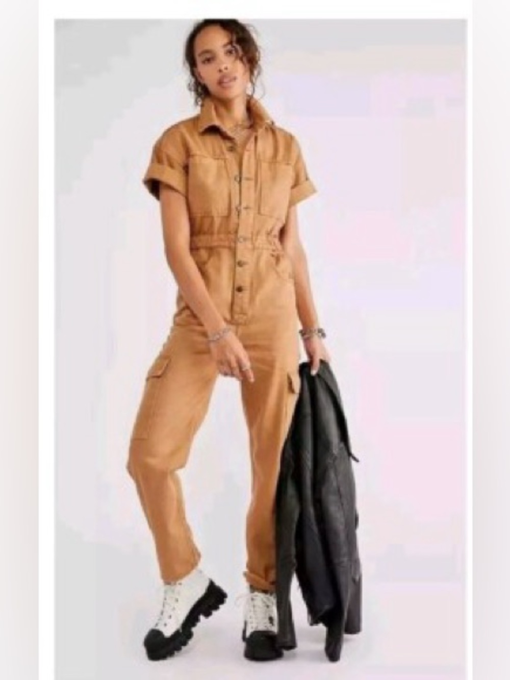 Free People Marci Washed Coverall Jumpsuit NWT - Picture 16 of 16